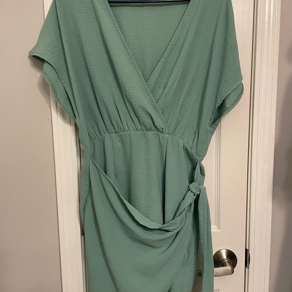 Boutique Mint Green Wrap Dress